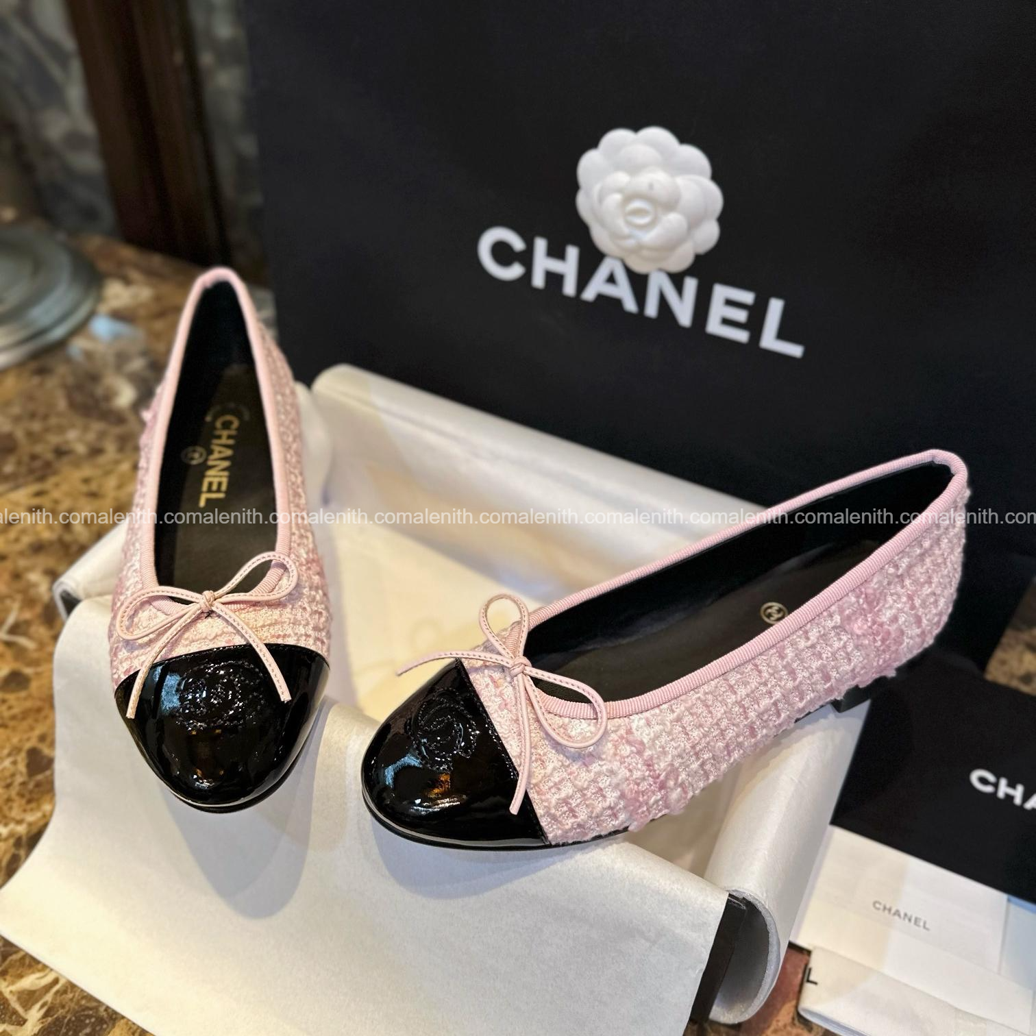 Chanel Lingna Belle Pink Fleece Ballet Flats